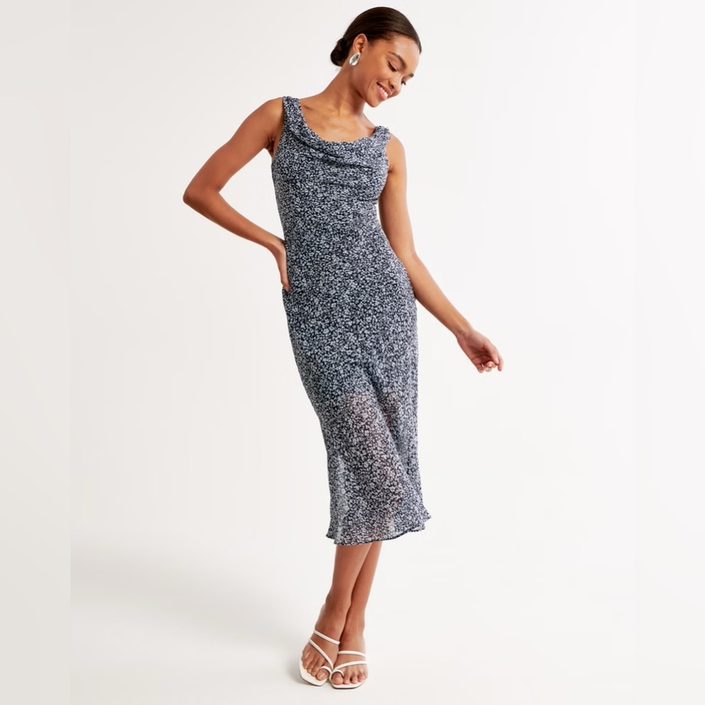 Abercrombie Cowl Neck Midi Dress NWT